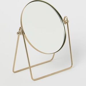 H&M SMALL GOLD TONE VANITY MIRROR TABLE MIRROR